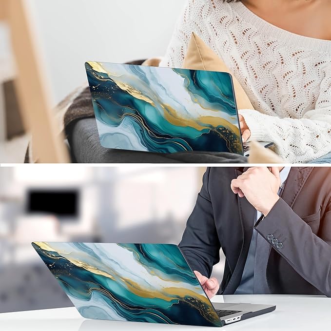 TWOLSKOO for MacBook Air 13 inch Case M5 2026 M4 2025 M3 M2 2024-2022 A3449 A3240 A3113 A2681, Plastic Hard Shell & Keyboard Cover & Type C for MacBook Air 13.6 inch Case, Graphite Marble