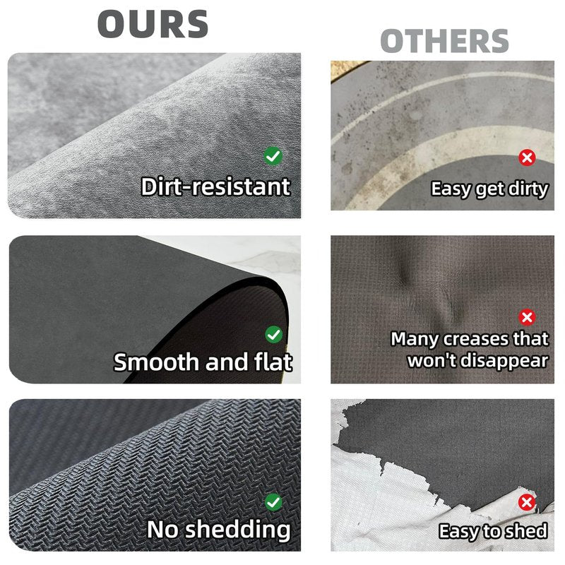 TYUU Toilet Rug, Thin Toilet Rugs U Shaped Washable Non Slip Absorbent Quick Dry Low Pile Toilet Mat, 20"x24" U Shape Light Grey
