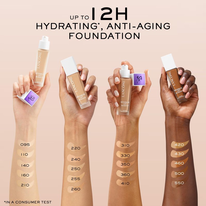 Lancôme Renergie Lift Makeup Foundation - Lightweight & Hydrating Formula, Medium-Full Coverage, SPF 27, Anti-Aging, Lifting & Firming, Up to 12H Wear - 360