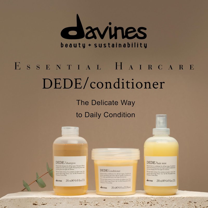 Davines DEDE Conditioner, Daily Lightweight Moisturizing Formula for Medium Fine & Fine Hair - Gentle Mineral-Rich Detangler to Soften & Untangle with Red Celery Extract, Weightless, 8.45 Fl Oz