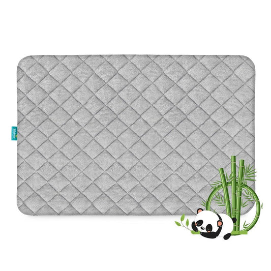 Waterproof Crib Mattress Protector Pad Cover, Crib Mattress Protector Sheets Fitted, Viscose Terry Surface, Ultra Soft and Skin-Friendly, Washer & Dryer Friendly, Grey