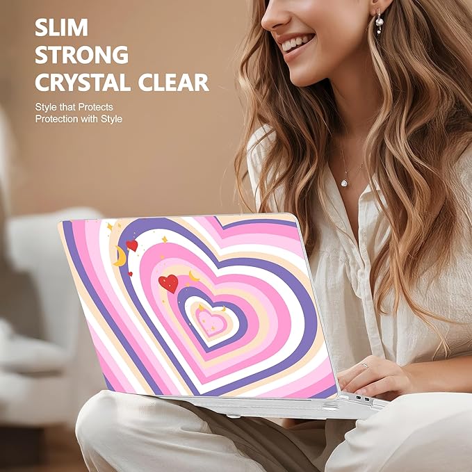Lepeoac for MacBook Pro 16 inch Case 2019 2020 Release Model A2141, Plastic Hard Shell Cover with Keyboard Cover & Screen Protector for MacBook Pro 16 inch with Touch Bar & Touch ID, Wildflower Heart