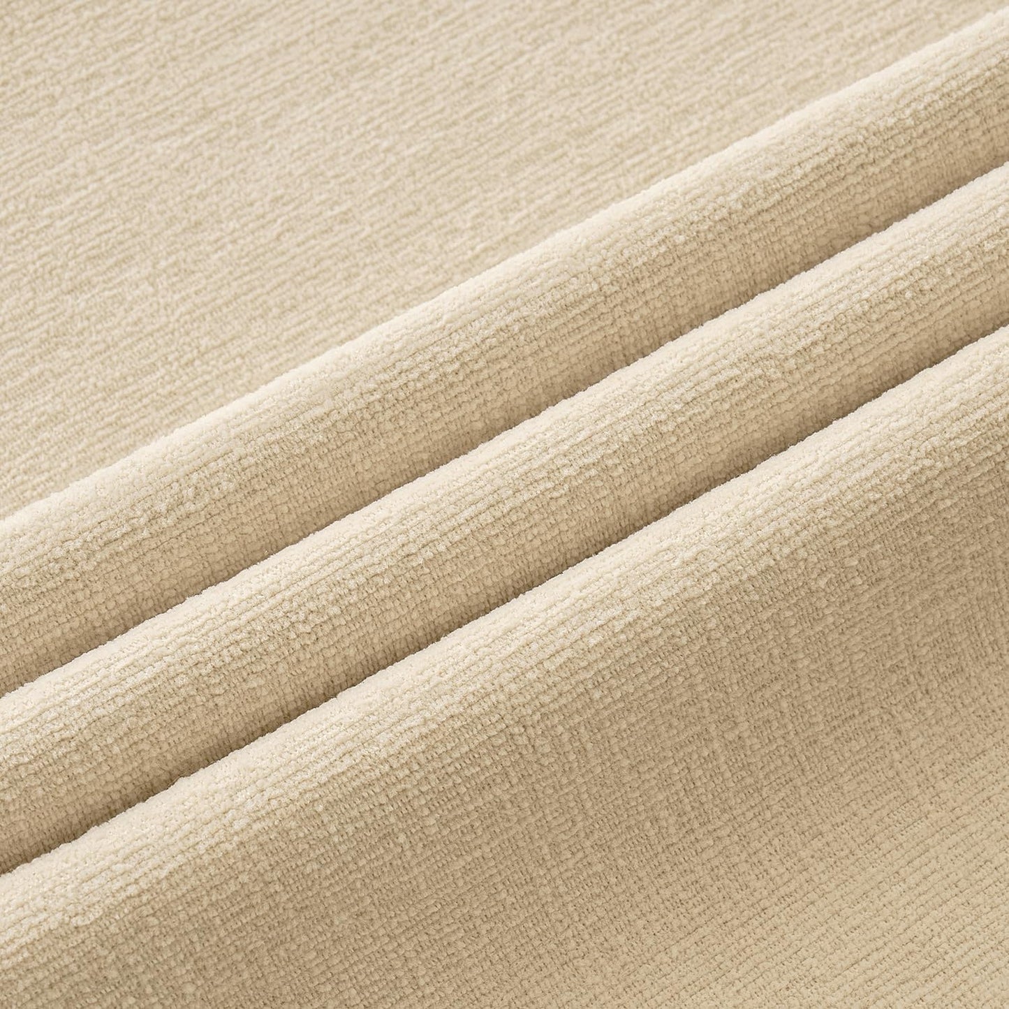 MIULEE Corduroy Decorative Throw Pillow Covers - Soft Chenille, 18x18 Inch, Cream White & Beige (Set of 2)