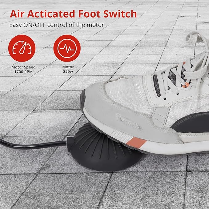 Drain Cleaner Machine 50 Ft x 3/8 Inch, 250W Drain Cleaning Machine Portable Electric Drain Auger with Cutters Glove Drain Auger Cleaner Sewer Snake, 4 Cutters Included, Foot Switch Control, and Idea