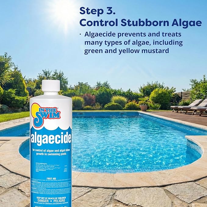 In The Swim Opening Kit and Chlorine Bundle - Pre-Measured Opening Kit for Easy Use - 50 Pound Bucket of 3-Inch Stabilized Chlorine Tablets - for Inground and Above Ground Pools Up to 35,000 Gallons