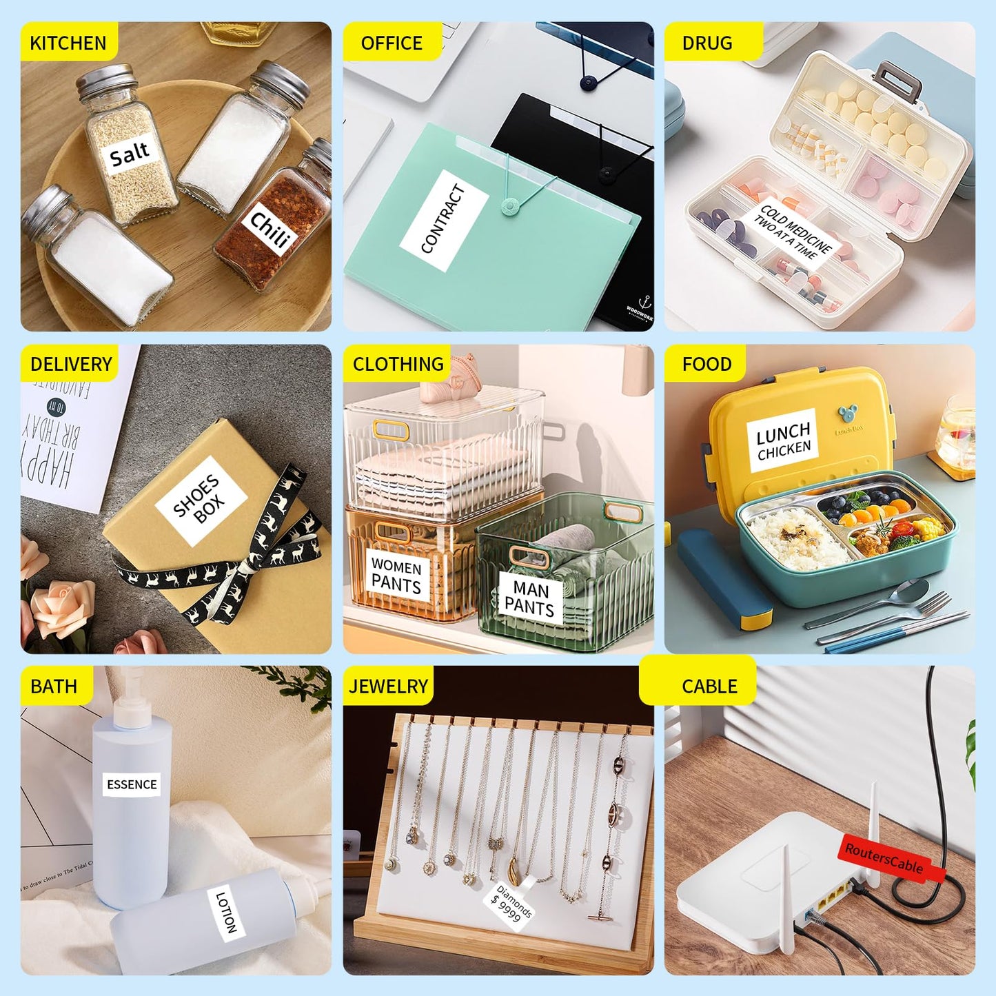 PUQU 30x20mm Direct Thermal Sticker Labels, Self-Adhesive All-Purpose Label Maker Tape, Compatible with AQ Series Label Printer, Refills Standard Laminated Office Labeling, 6 Rolls, 1920 Labels