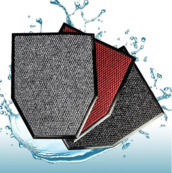 HM&DX Water Absorption 2 Pack Urinal Mats, Reusable Non-Slip Deodorization Urinal Floor Mats,Commercial Washable Urinal Carpet Rug for Men's Restroom Floor Protector(40x50cm(15.7"x19.7"), Grey)