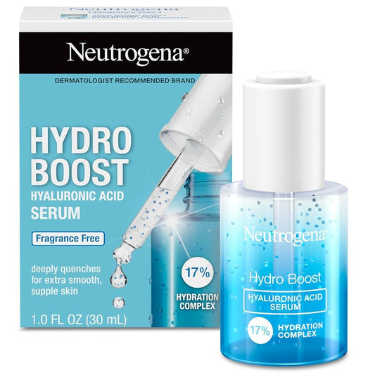 Neutrogena Hydro Boost Hyaluronic Acid Serum - Lightweight Daily Hydration for Face & Neck | 1 fl. oz