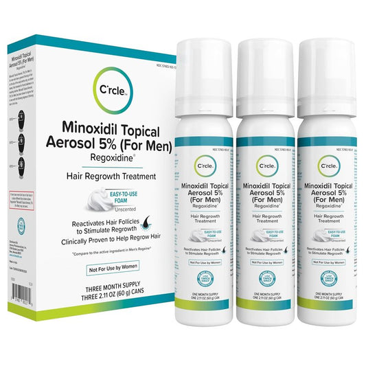Minoxidil Foam for Men - 5% Extra Strength Hair Regrowth Treatment | Unscented 3-Month Supply