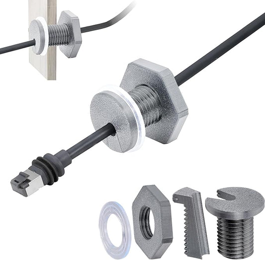 Dikiwodark 2Pcs RV Cable Passthrough for Starlink mini, RV Cable Grommet Compatible with Starlink, Ethernet, Coax, Water-Resistant and Anti-Drop RV Cable Routing(Gray)