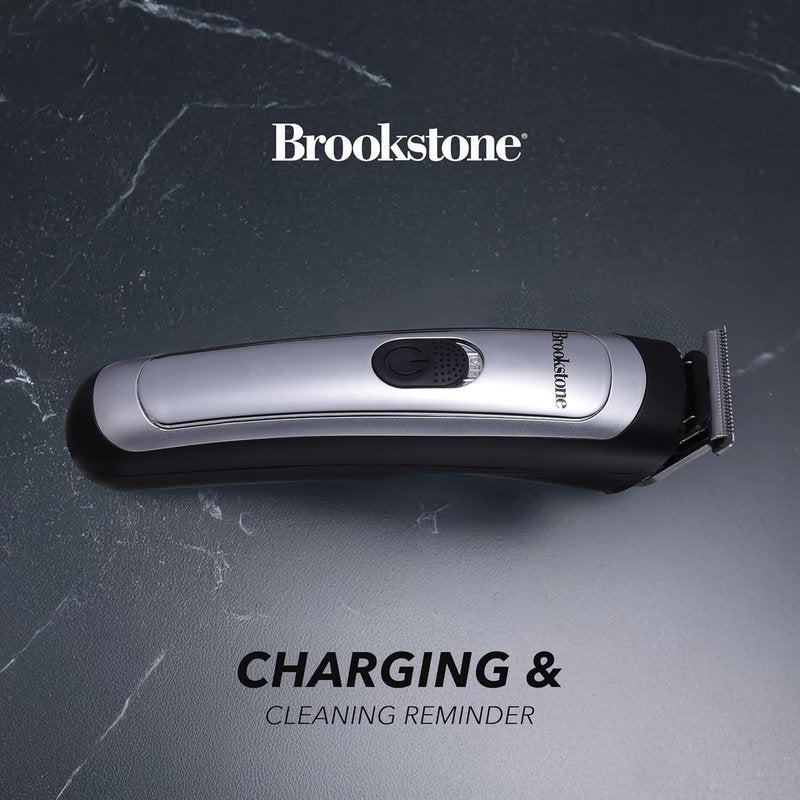 Brookstone Hair & Beard Trimmer Kit - Precision Grooming with Adjustable Combs & Accessories | 14-Piece Set