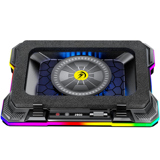 AICHESON Gaming Laptop Cooler Cooling Pad, Ultra Cooling with 10°C-35°C Temperature Drop, RGB Turbo Fan Stand Base for 14-19 inch Computer Laptops
