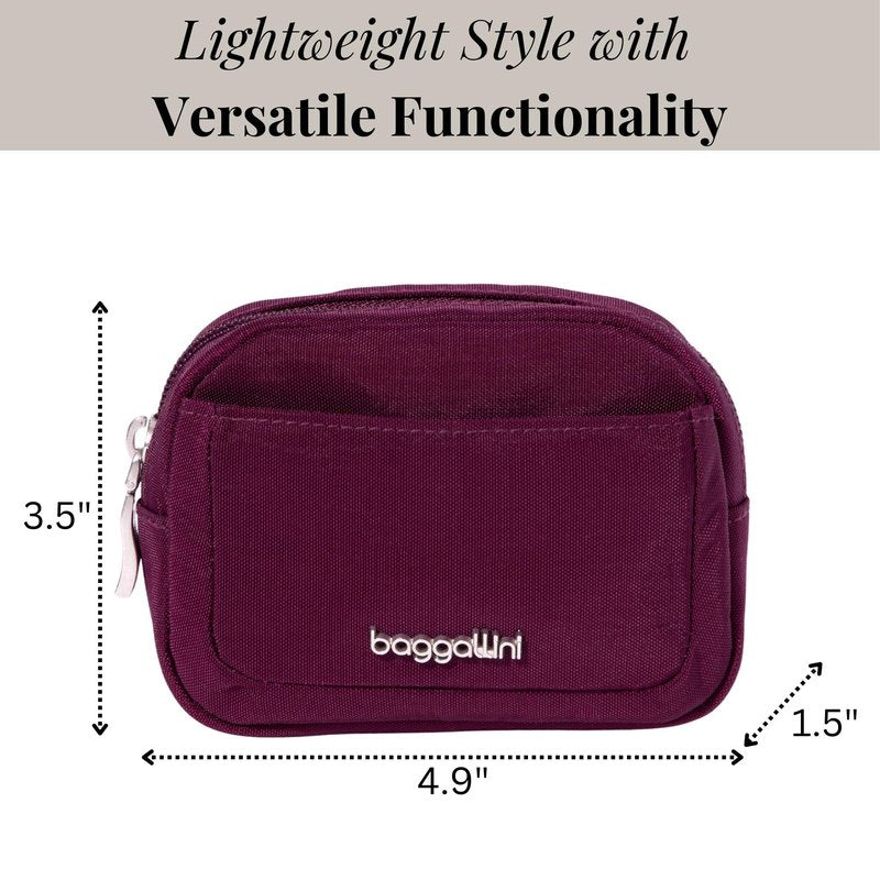 Baggallini Mini Cosmetic Pocket - Lightweight 5x3 Inch Makeup Bag - Travel Essentials Makeup Organizer