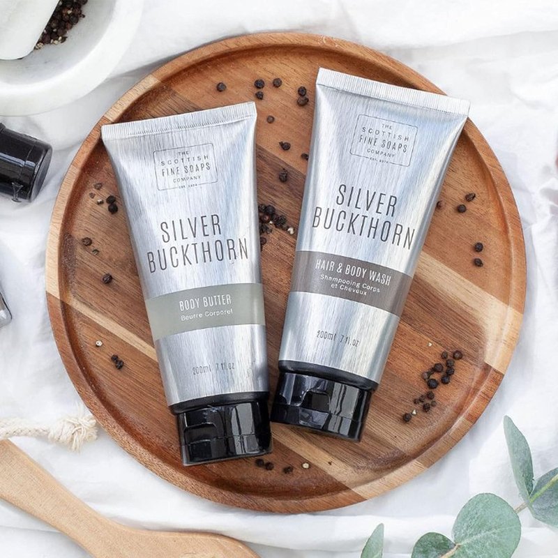 Scottish Soaps Silver Buckthorn Shampoo - Nourishing Hair & Body Wash | 300ml Pump Bottle