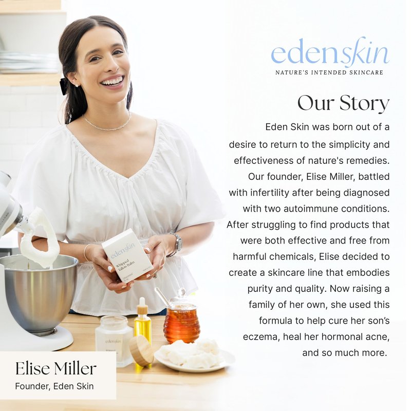 EDEN SKIN Grass Fed Beef Tallow for Skin, 6oz - Unscented Tallow and Honey Balm for Face & Body w/Jojoba Oil, Vitamins A, D, E, K & Antioxidants - Whipped Tallow for Moisturizer