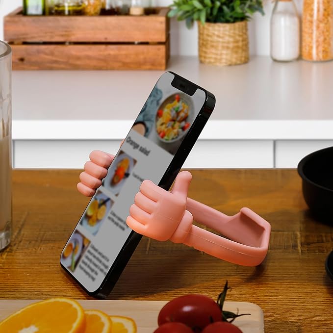 Honsky Cell Phone Stand Holder 2-Pack,Thumbs Up Lazy Phone Stand,Universal Adjustable Flexible Dock for All Phones,Cute Perfect Valentine's Day Gifts for Him/Her,Gifts for Couples,Flag Blue/Pink