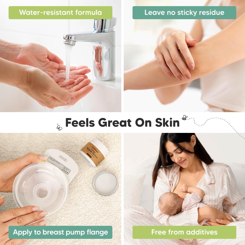 Organic Nipple Butter for Cracked, Sore, Relief - Nursing Nipple Cream Safe for Breastfeeding, 100% Natural Clean Breast Cream, Non Lanolin Balm, Mom Postpartum Breastfeeding Essentials,2oz (Soothing)