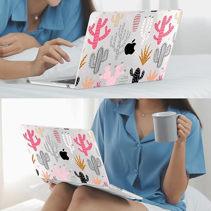 Mektron for 2026 MacBook Air 13-inch M5 Laptop Case A3449 with 13.6-inch Liquid Retina Display Fits 2025 A3240 M4 2024 A3113 M3 2023 A2681 M2 Printed Hard Shell for MacBook Air 13.6", Colorful Cacti