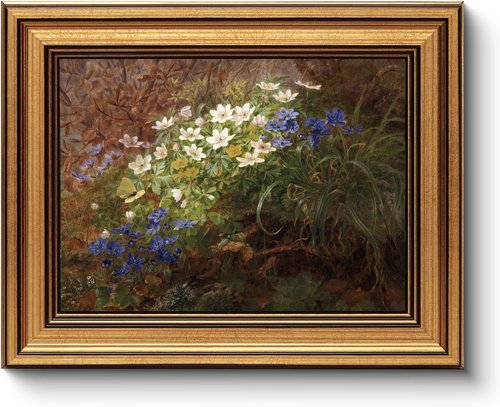 HUARCEY Vintage Gold Framed Wall Art - Wildflowers Prints for Living Room & Bathroom | 8"x10" Floral Decor