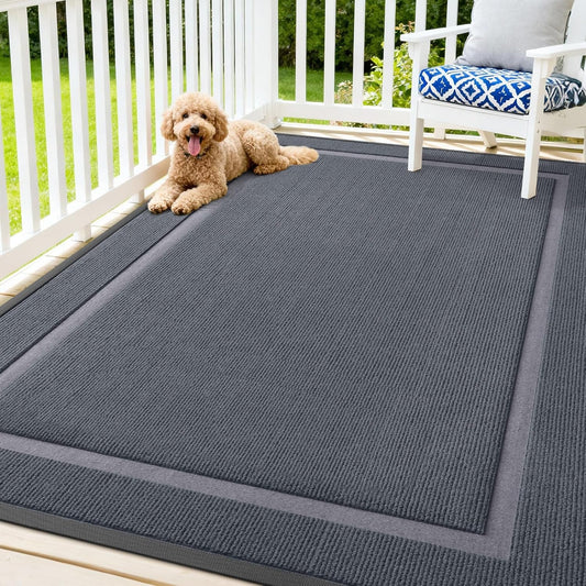 OLANLY Indoor Outdoor Front Door Mat - Waterproof, All-Weather, Easy Clean | 71x47, Light Grey