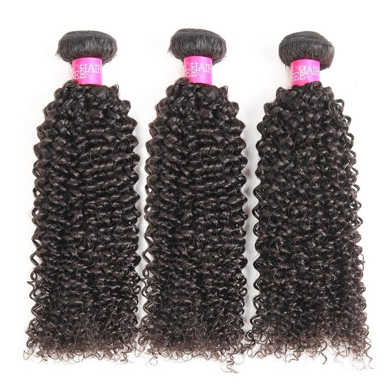 ISEE Hair Virgin Malaysian Deep Curly Jerry Curly Human Hair One Bundles,100% Unprocessed Human Hair Extensions Natural Black Can Be Dyed (14'')