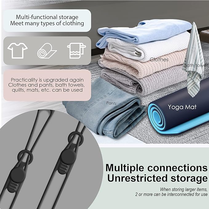 Nearockle 16Pcs Silicone Cable Ties Cord Organizer for Bundling Earphone, Phone Charger, Computer Cords, Reusable Wire Cable Management in Home,Office,Kitchen,School,Travel (Black)
