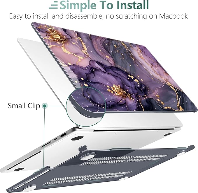 DONGKE Compatible with MacBook Pro 16 Inch Case (2026-2021 Release, M5 M4 M3 M2 M1 Pro/Max Chip), Plastic Hard Shell Cover with Keyboard Cover & Screen Protector for MacBook Pro 16", Marble & Flower