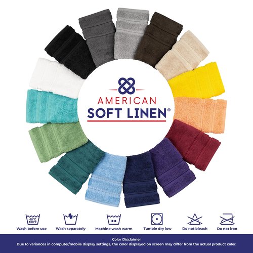 American Soft Linen Premium 3 Piece Towel Set, 1 Bath Towel 1 Hand Towel 1 Washcloth, 600 GSM 100% Cotton Turkish Towels for Bathroom, Red Towel Set