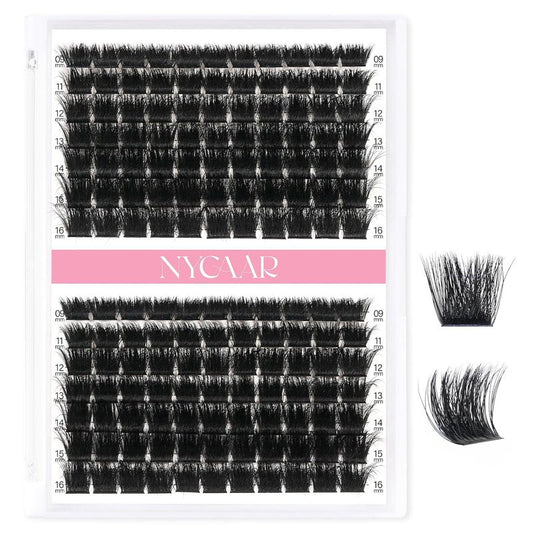 3D Effect Lash Clusters - Fluffy Wispy Individual Lashes | 154pcs 200D D Curl 9-16mm DIY Extensions