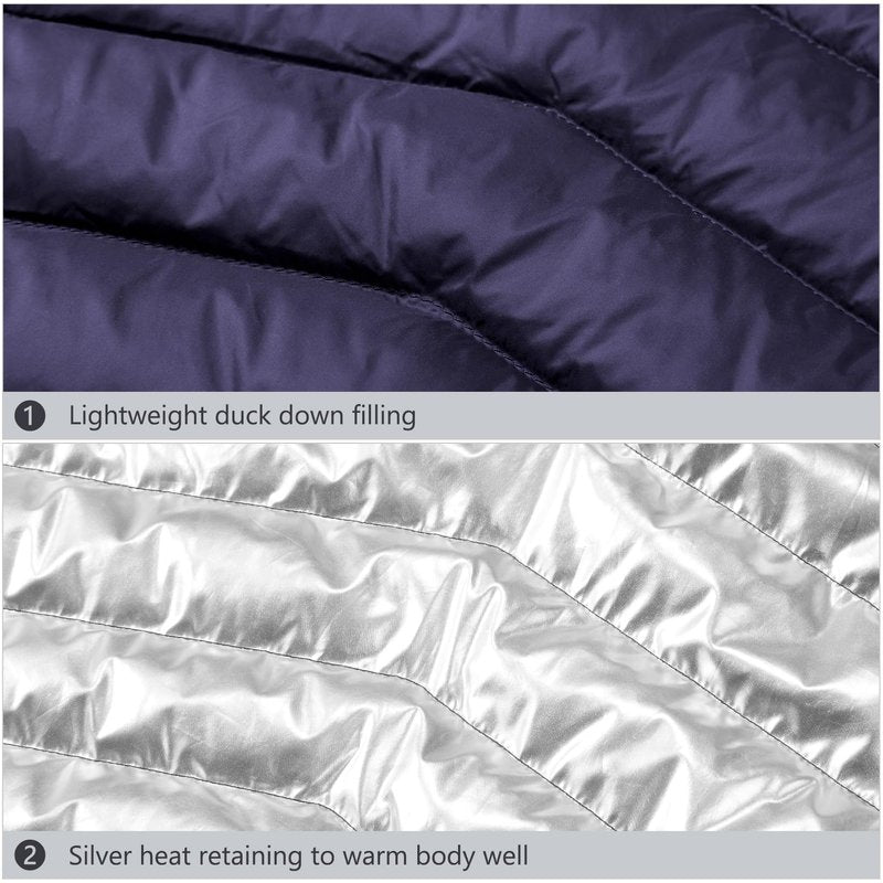 CAMEL CROWN Men Packable Down Jacket Hooded Lightweight Puffer Insulated Coat for Travel Outdoor Hiking