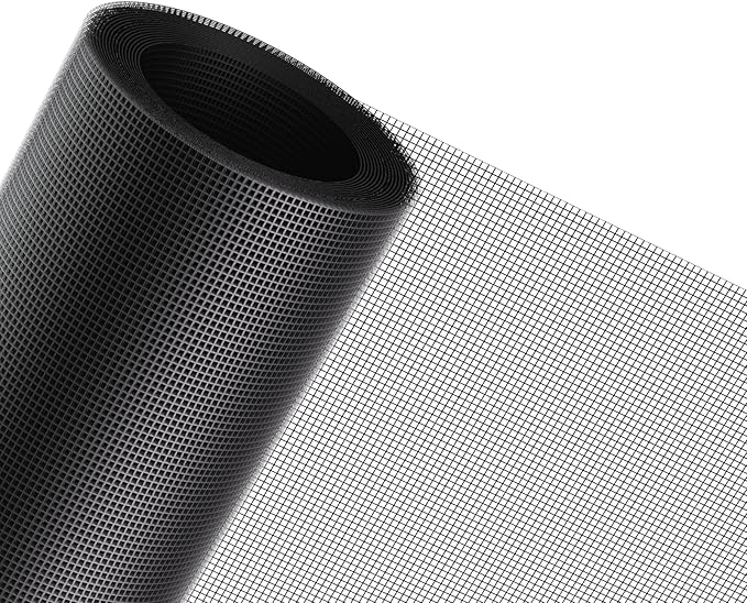 MAGZO Window Screen Replacement Mesh 36"W x 90"L - Pet Resistant Premium & Durable Polyester Screen Door Mesh, Allows Fresh Air in, DIY Repair Kit Includes Tool for Sliding Doors,Windows,Patio, Black