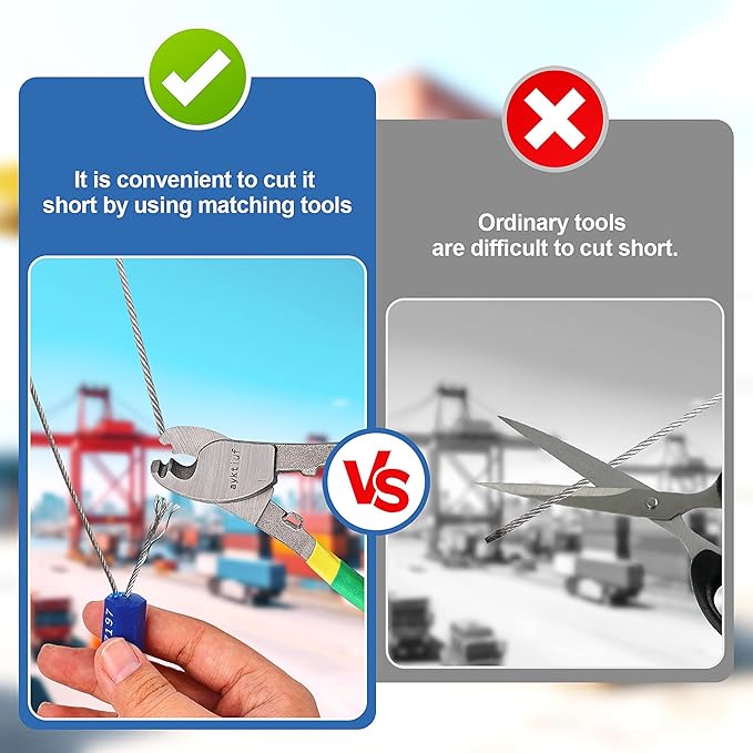 ayktiuf 1200 Pieces Security Cable Seals, Metal Number Security Tags for Truck, Trailers, Cargo, Containers, Vans, Oil Tank, Milk Vehicle (Blue, 1200 Pack)