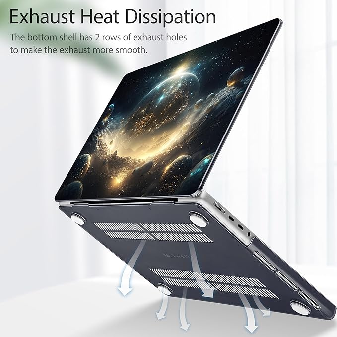 Tuiklol for MacBook Pro 14 Inch Case 2026 2025 2024 2023 2022 2021 Release M5/M4/M3/M2/M1 A2442 Pro/Max,Hard Shell Case with Screen Protector for Touch ID, Birth of Galaxy