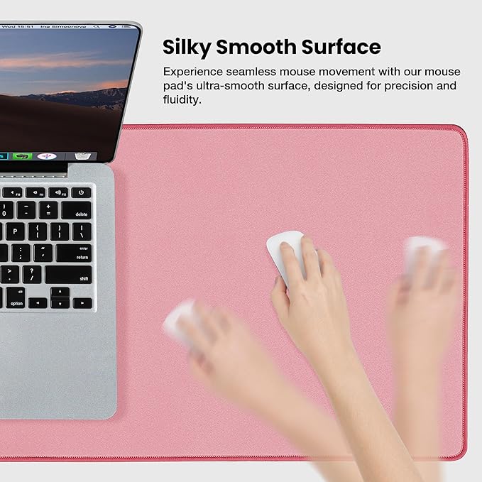 ALOANES Waterproof Mouse Pad with Durable Stitched Edge, Gaming Keyboard, Non-Slip Rubber Base Mouse Mat, Extended Desk pad for Gamer, Office& Home, Dark Rose Mousepad 3XL(35.43"x15.74"x0.12")