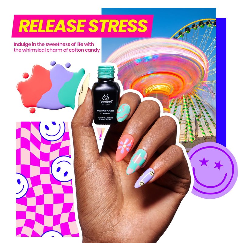 Beetles 69 Pcs Gel Nail Polish Kit with U V Light - 35 Colors Gel Polish Nail Kit with with Base & Glossy Top Coat Soak Off DIY Salon Beginner-friendly Manicure Nails Stuff Gifts for Women