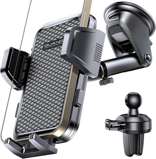 Car Phone Holder Mount [Military Grade Stable], 360° Rotatable Suction Cup Car Phone Mount for Dashboard Windshield ,Truck Cradle Stand for iPhone 17 16 15 Pro Max Samsung All Phone-2026 Upgraded