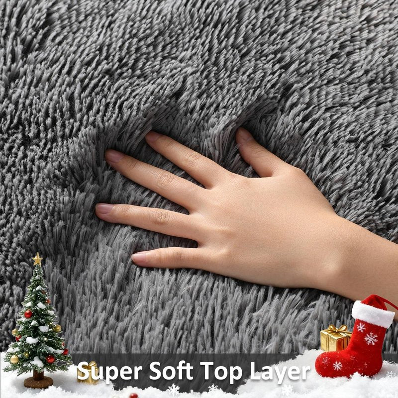 Ophanie Rugs for Living Room, Upgrade Non-Slip Fluffy Soft 5x8 Area Rug, Shag Large Fuzzy Plush Carpets for Bedroom Grey, Shaggy Gray Kids Boys Girls Dorm Nursery Home Decor Aesthetic