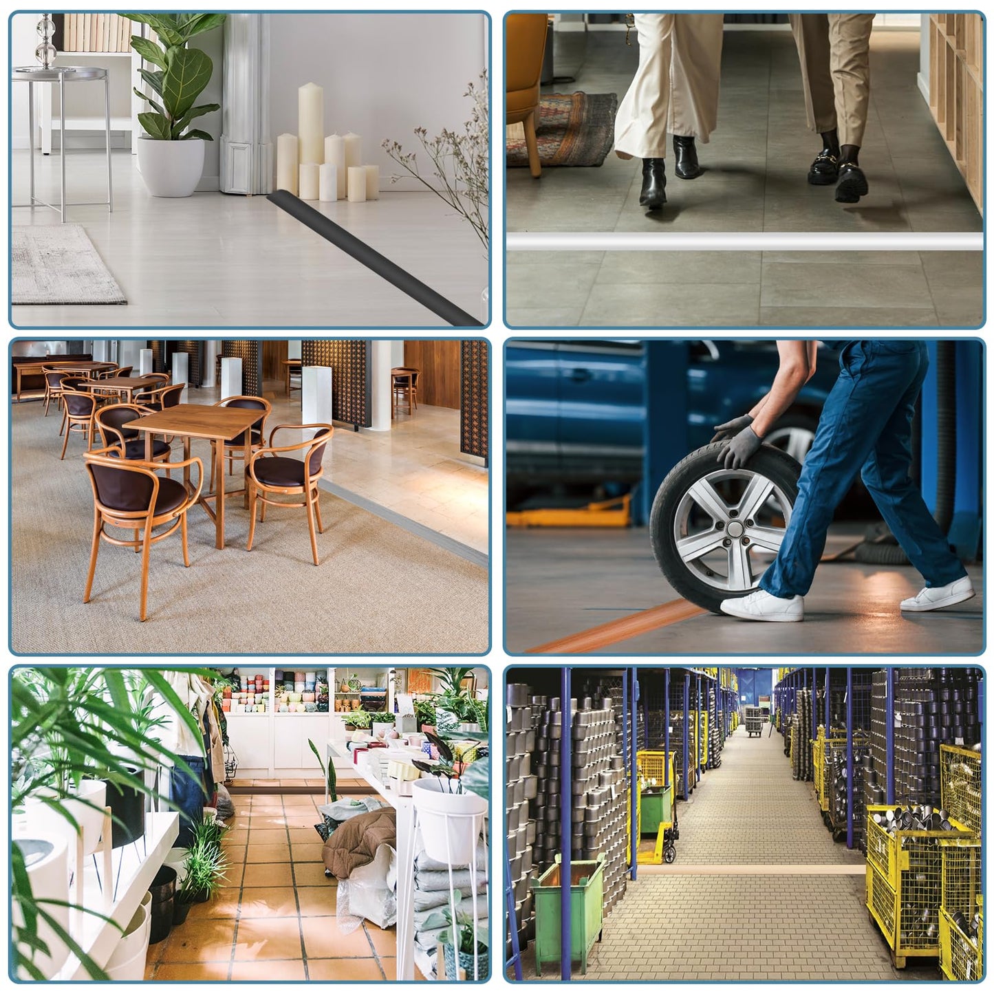 Floor Cord Covers for Wires 6FT Cable Hider Wire Cover Self Adhesive Cord Hider Floor for Offices, Homes, Workshops, Warehouses Cable Cavity 0.3" W x 0.3" H