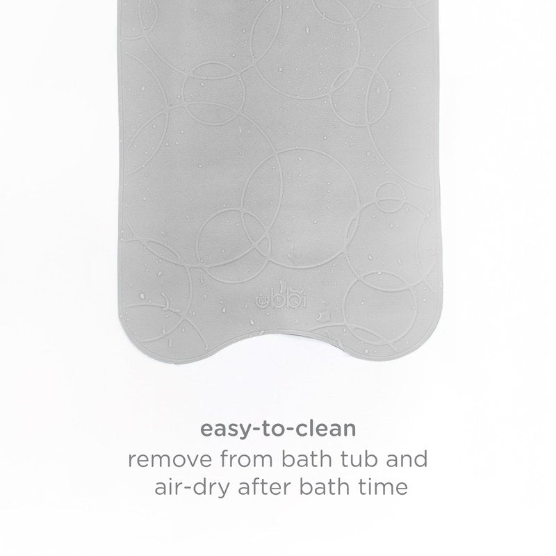 Ubbi Cushioned Non-Slip Bath Mat for Baby, Powerful Suction Cups, Baby Bathtub Time Essentials, Gray