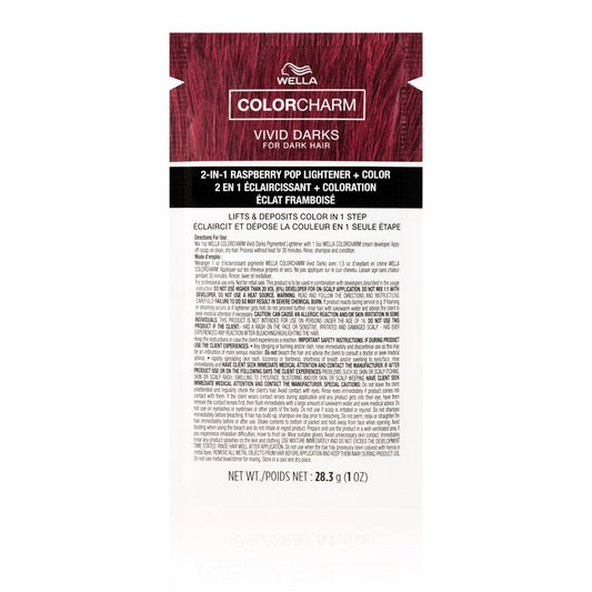 COLORCHARM VIVID DARKS | 2-in-1 Lightener + Permanent Cream Color | Vibrant Color for Dark Hair | Nourishing Vegan Formula | No Bleach Needed | Pigmented Lightener Raspberry Pop | 2 Fl Oz