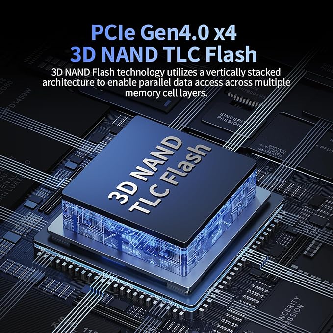 Ediloca 1TB SSD NVMe M.2 2280 PCIe Gen4 x4 Internal Solid State Drive - Up to 5000MB/s, 1TB SSD PS5 Dynamic SLC Cache, PS5 Compatible for Gaming PC Laptop(EN705)