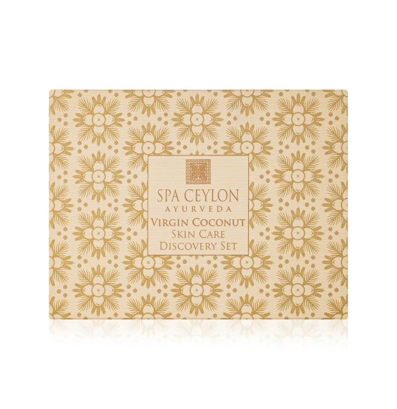 Spa Ceylon Virgin Coconut Skin Care Discovery Set | Travel Size Face Care Set | Organic Face Wash, Masque, Face Cream & Protector | For Normal to Dry Skin