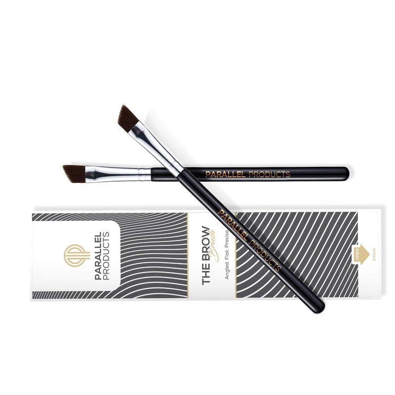 Parallel Products - The BROW Brush - (2 Pack) Premium Angled Eyebrow Brush for Powder, Henna, Cream, Tint, Makeup, Gel, Lamination and Wax