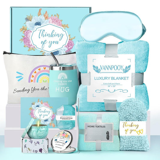 Self Care Gifts for Women, Get Well Soon Gifts Basket Care Package, Birthday Gifts Box for Women, Relaxing Bath Spa Gifts Set, Thinking of You Surgery Recovery Gift for Her Mom Girl Friend Sister Wife