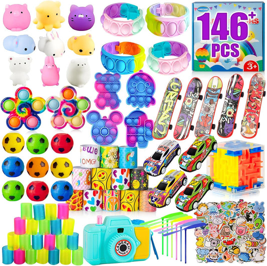Skiennix Treasure Box Toys - 146 PCS Party Favors for Kids Aged 4-12 | Ideal Classroom Prizes & Fidget Toys
