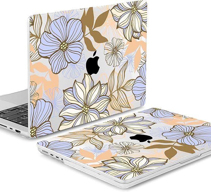 Mektron Case for 2026 M5 MacBook Pro 16 inch A3429 A3428 M4 A3403 A3186 M3 A2991 M2 A2780 M1 A2485 (2021-2025) Pro/Max with Liquid Retina XDR, Hard Shell Plastic Laptop Cover, Abstract Floral