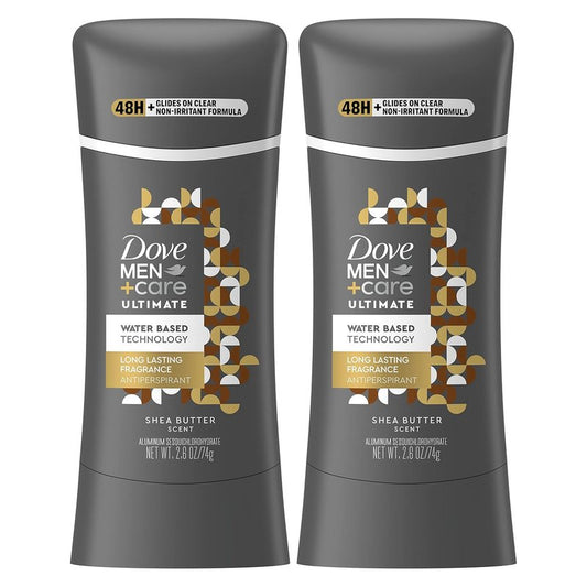 Dove Men + Care Antiperspirant Stick | 48-Hour Sweat Protection with Shea Butter - 2 Count, 2.6 oz
