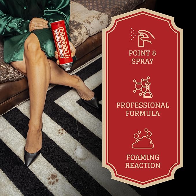 Campanelli Pro Series Stain Remover Point & Spray Carpet & Upholstery Cleaner for Pet Stains & Odors, Food Stains, Wine, Coffee, Dirt and More! â 3 Pack (18oz Each)