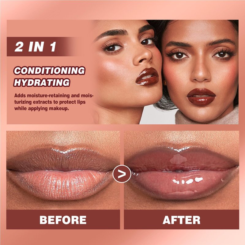 Riroenst 4-Piece Hydrating Lip Gloss Set, High Shine Glass Finish Plumping Lip Jam, Moisturizing Jelly Lipstick Gift for Women
