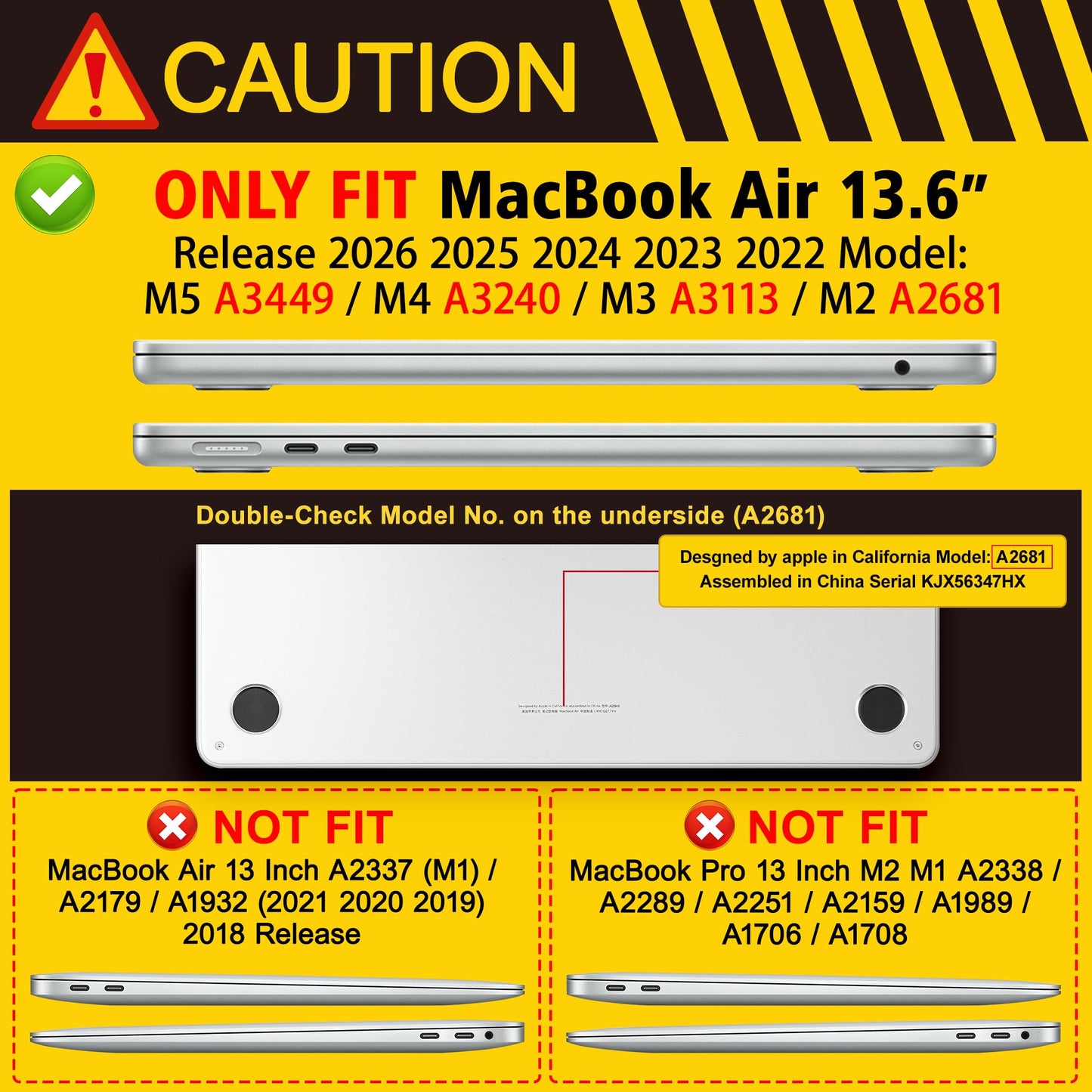 May Chen Case for MacBook Air 13/13.6 inch M5 A3449 M4 A3240 M3 A3113 M2 A2681, 2026 2025 2024-2022, Plastic Hard Shell with Keyboard Cover & Screec Protector, Gentle Marble